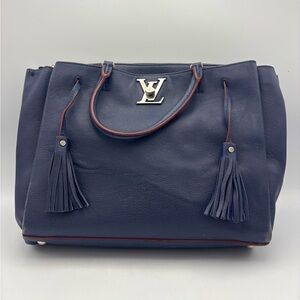 Louis Vuitton Navy Blue Tote with Tassel Detail